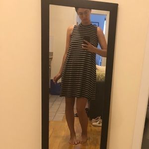 mocknecked striped dress